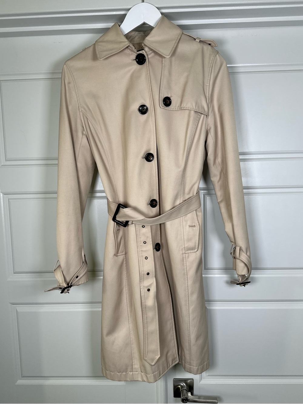 David Lawrence Classic Women's Beige Trench Coat with Belt Size 10